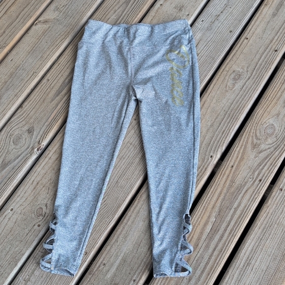 Justice Other - Justice Gray and Gold Leggings with Tapered Design
